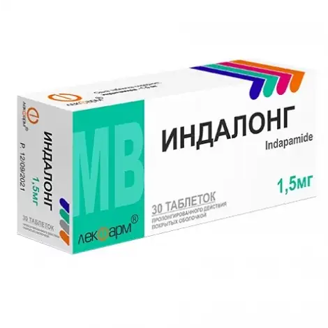 ИНДАЛОНГ РЕТАРД ТАБЛ.П/О, 1,5МГ, №30