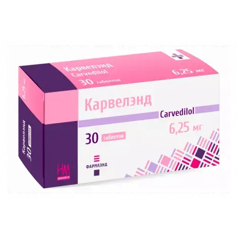 КАРВЕЛЭНД ТАБЛ., 6,25МГ, №30