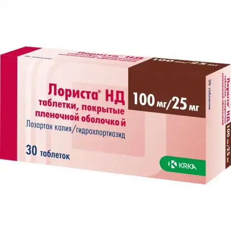 ЛОРИСТА НД ТАБЛ.П/О, 100МГ 25МГ, №30