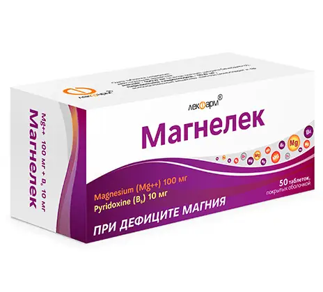 МАГНЕЛЕК ТАБЛ.П/О, 100МГ/10МГ, №50