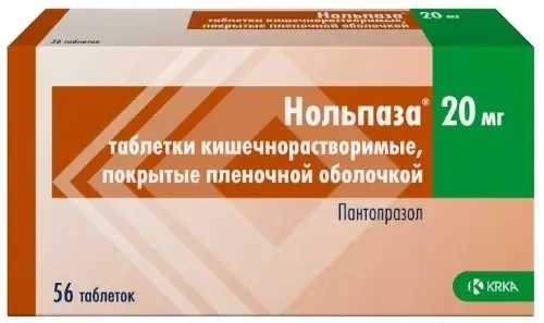 НОЛЬПАЗА ТАБЛ., 20МГ, №56